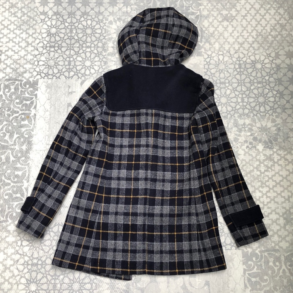 Forever New Womens Coat Jacket Wool Blend Check Grey Black Yellow Hooded… - Picture 9 of 15
